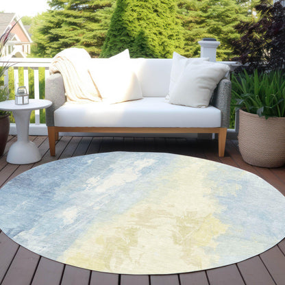 Saelor Blue Washable Indoor-Outdoor Rug