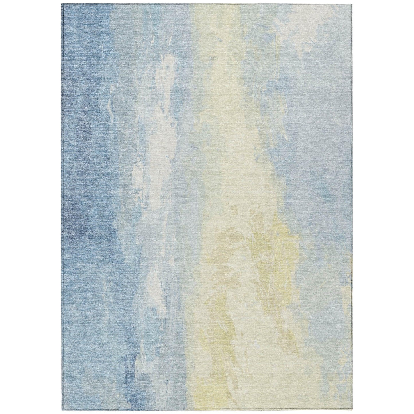 Saelor Blue Washable Indoor-Outdoor Rug