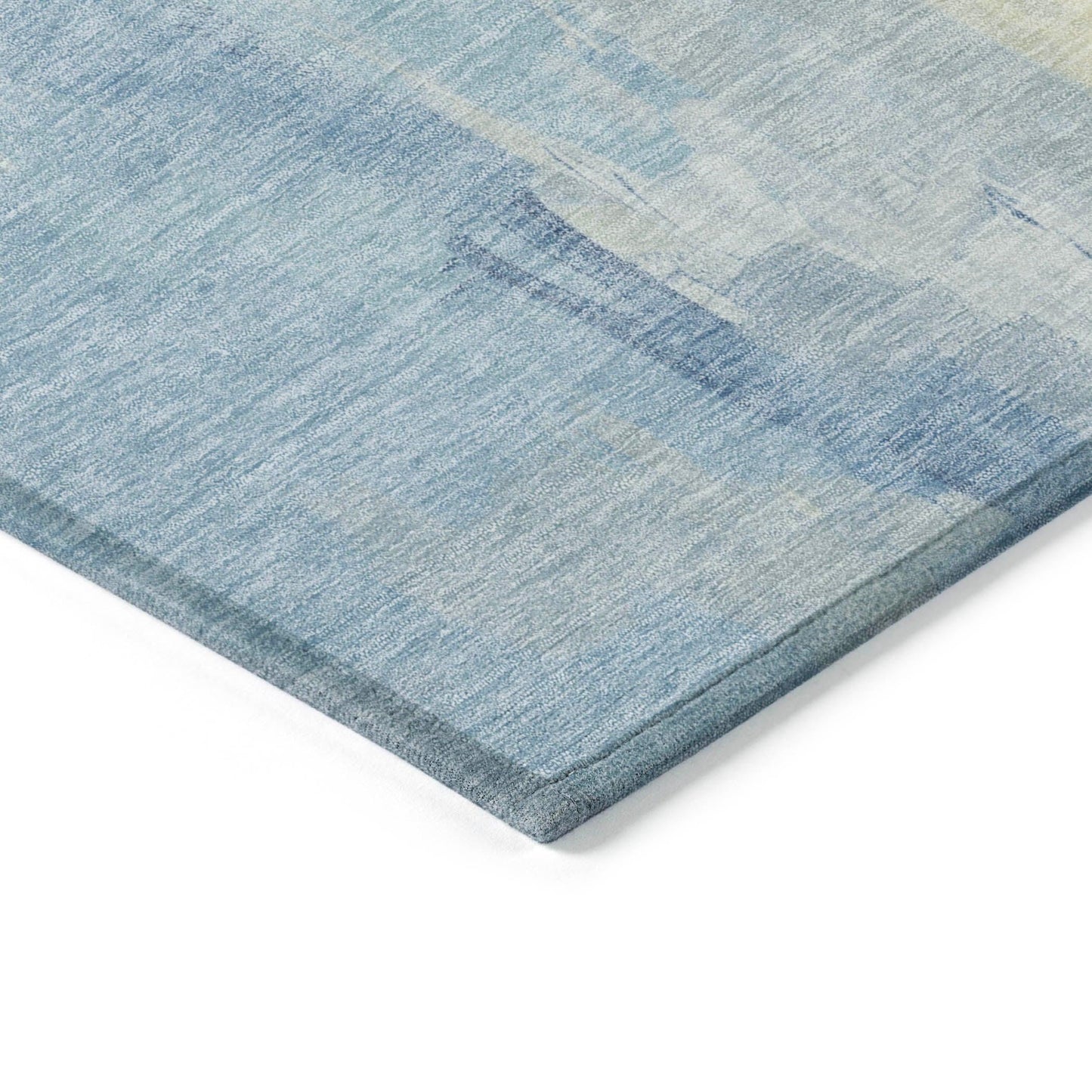 Saelor Blue Washable Indoor-Outdoor Rug