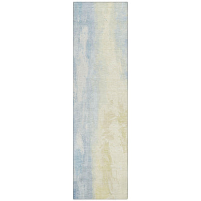 Saelor Blue Washable Indoor-Outdoor Rug