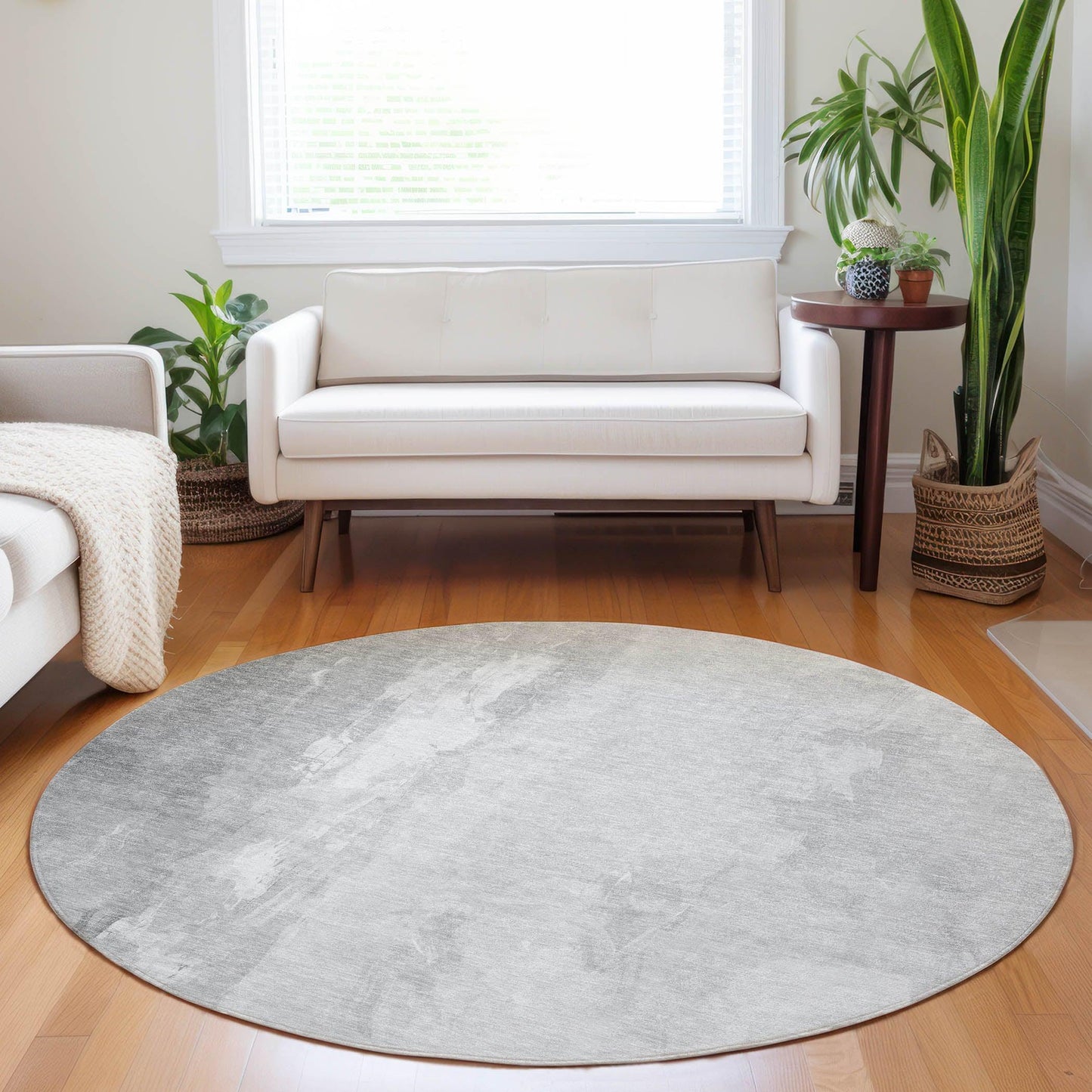 Saelor Gray Washable Indoor-Outdoor Rug