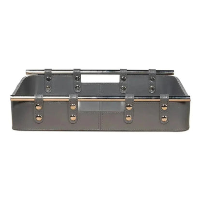 Safari Leather and Steel Grey Tray - LOOMLAN - Sarreid - Trays