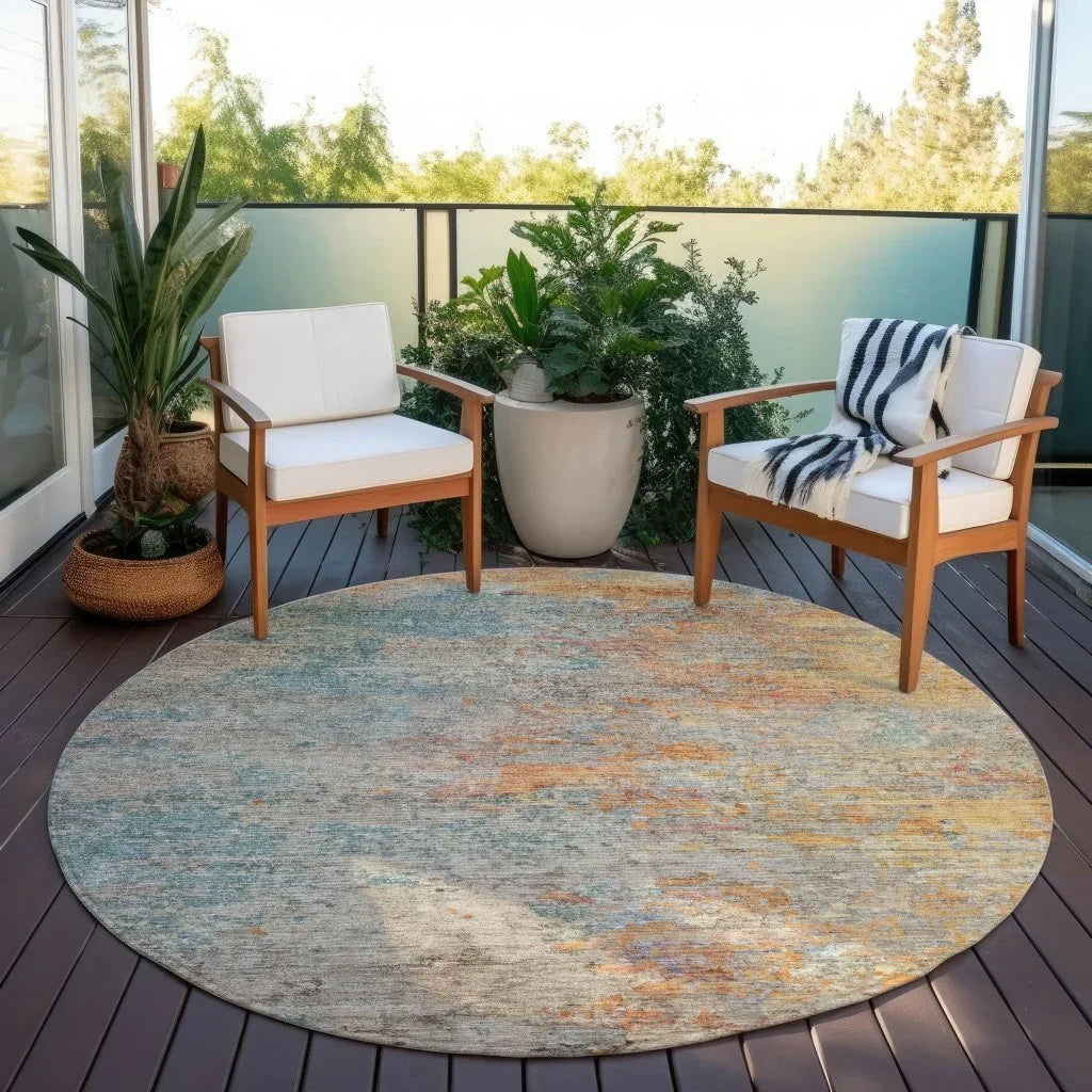 Safina Teal Washable Indoor - Outdoor Rug - LOOMLAN - LOOMLAN Rugs - Outdoor Rugs