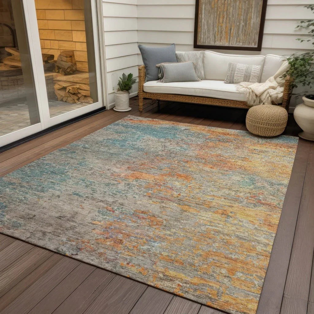 Safina Teal Washable Indoor - Outdoor Rug - LOOMLAN - LOOMLAN Rugs - Outdoor Rugs