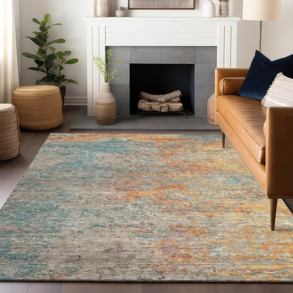 Safina Teal Washable Indoor - Outdoor Rug - LOOMLAN - LOOMLAN Rugs - Outdoor Rugs
