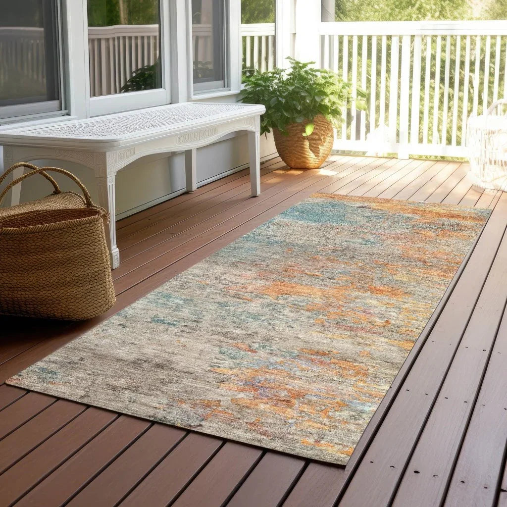 Safina Teal Washable Indoor - Outdoor Rug - LOOMLAN - LOOMLAN Rugs - Outdoor Rugs