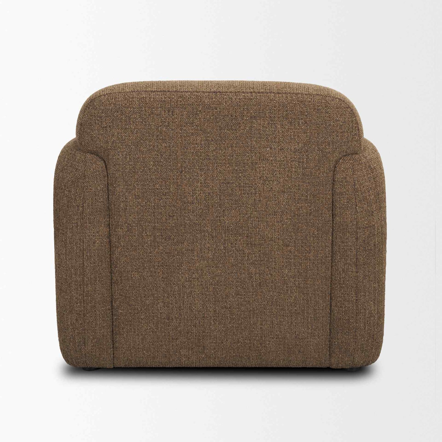 Saga Textured Brown Plush Fabric Club Chair