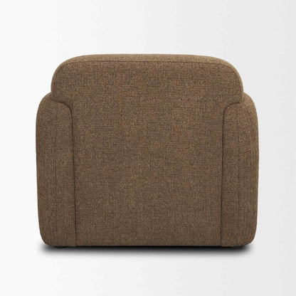 Saga Textured Brown Plush Fabric Club Chair