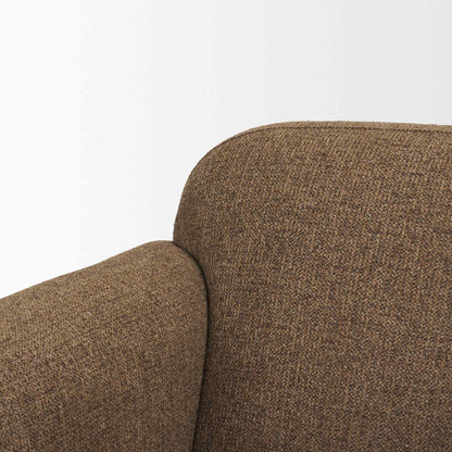 Saga Textured Brown Plush Fabric Club Chair