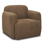 Saga Textured Brown Plush Fabric Club Chair