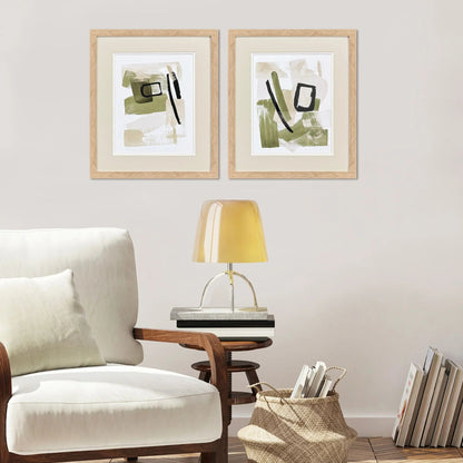 Sage Treasures II Green Framed Wall Art 2PC