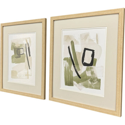 Sage Treasures II Green Framed Wall Art 2PC