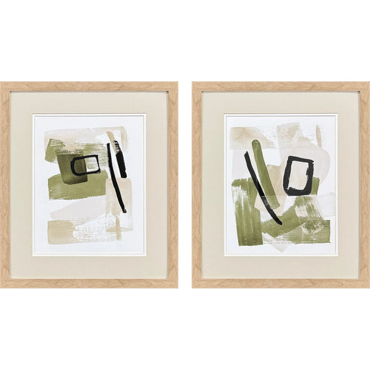 Sage Treasures II Green Framed Wall Art 2PC