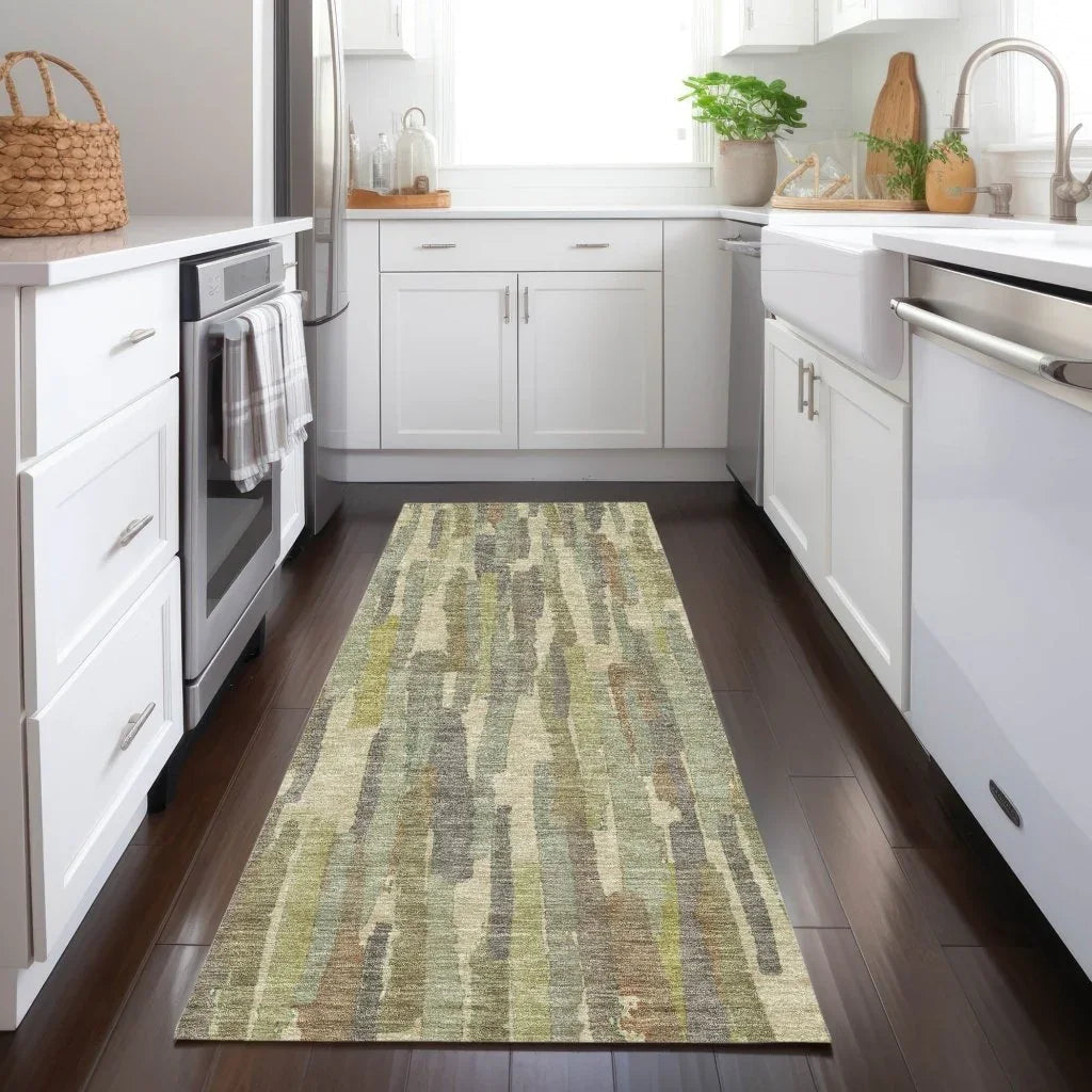 Saharae Green Washable Indoor - Outdoor Rug - LOOMLAN - LOOMLAN Rugs - Outdoor Rugs