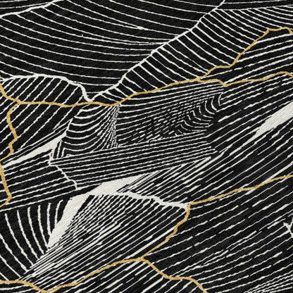 Sahari Black Washable Indoor-Outdoor Rug-Outdoor Rugs-LOOMLAN Rugs-LOOMLAN