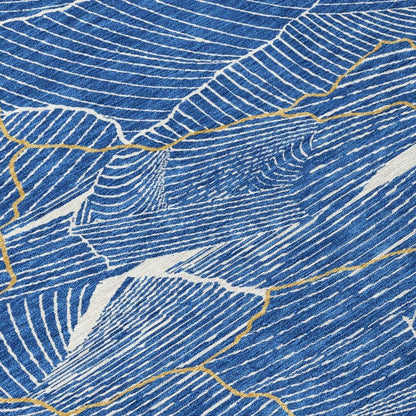 Sahari Blue Washable Indoor-Outdoor Rug-Outdoor Rugs-LOOMLAN Rugs-LOOMLAN