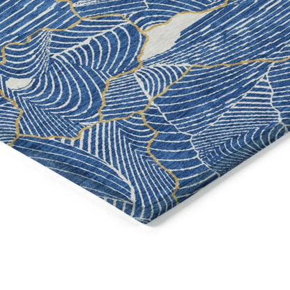 Sahari Blue Washable Indoor-Outdoor Rug-Outdoor Rugs-LOOMLAN Rugs-LOOMLAN