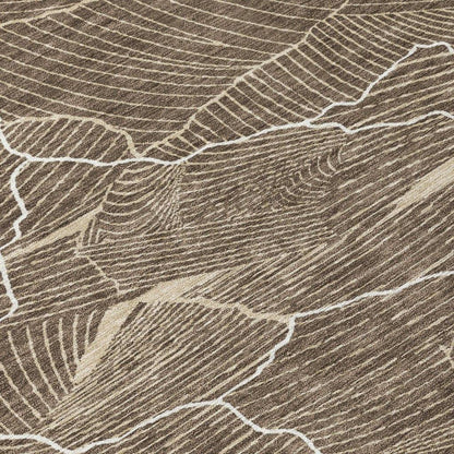 Sahari Brown Washable Indoor-Outdoor Rug-Outdoor Rugs-LOOMLAN Rugs-LOOMLAN