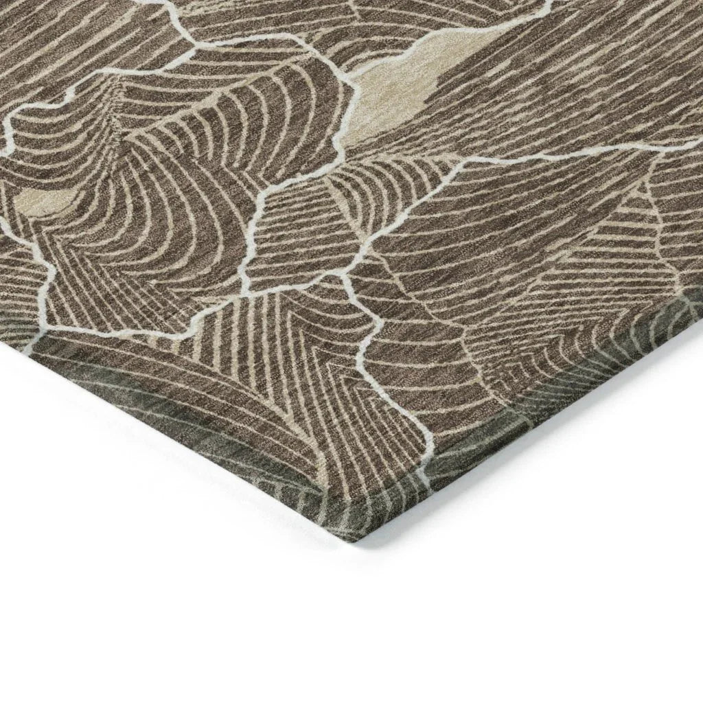 Sahari Brown Washable Indoor-Outdoor Rug-Outdoor Rugs-LOOMLAN Rugs-LOOMLAN