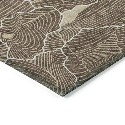 Sahari Brown Washable Indoor-Outdoor Rug-Outdoor Rugs-LOOMLAN Rugs-LOOMLAN