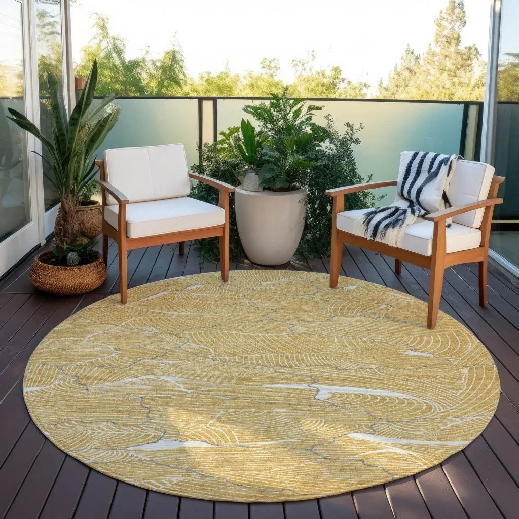 Sahari Gold Washable Indoor-Outdoor Rug-Outdoor Rugs-LOOMLAN Rugs-LOOMLAN