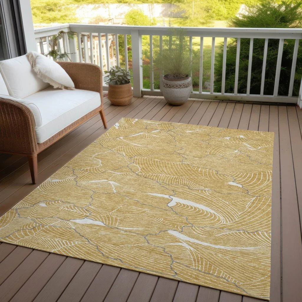 Sahari Gold Washable Indoor-Outdoor Rug-Outdoor Rugs-LOOMLAN Rugs-LOOMLAN