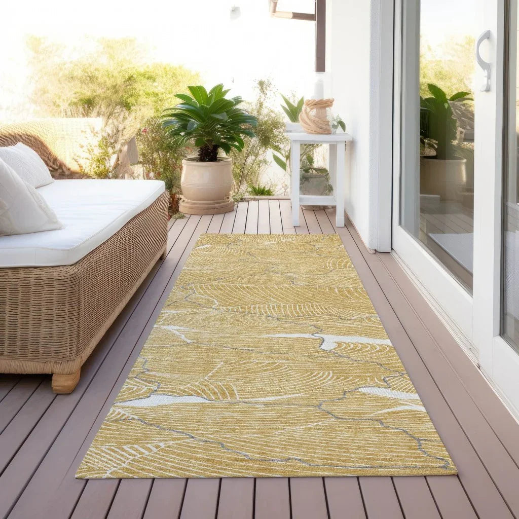 Sahari Gold Washable Indoor-Outdoor Rug-Outdoor Rugs-LOOMLAN Rugs-LOOMLAN