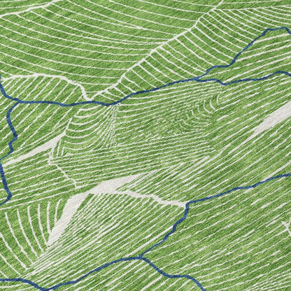 Sahari Green Washable Indoor-Outdoor Rug-Outdoor Rugs-LOOMLAN Rugs-LOOMLAN