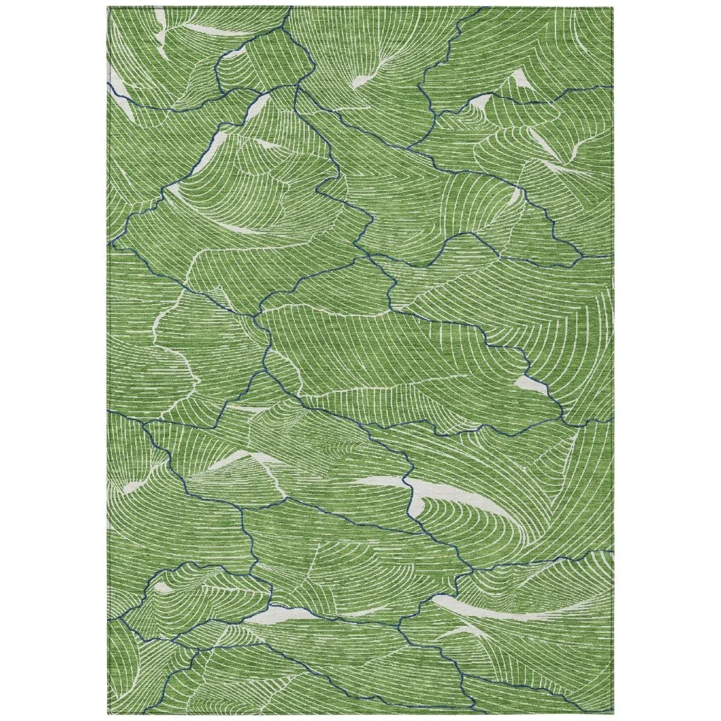 Sahari Green Washable Indoor-Outdoor Rug-Outdoor Rugs-LOOMLAN Rugs-2'6" x 3'10"-LOOMLAN