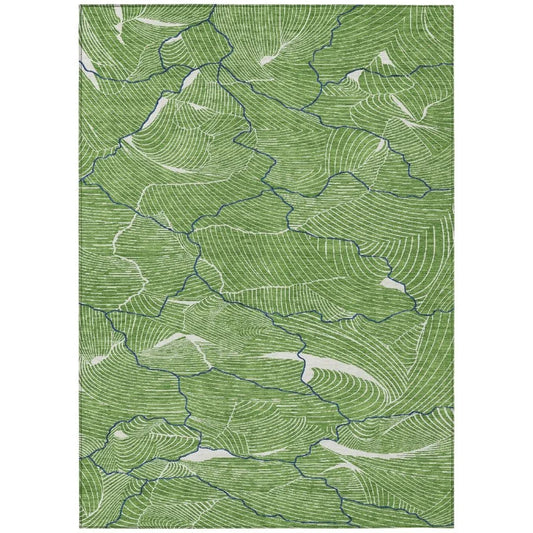 Sahari Green Washable Indoor-Outdoor Rug-Outdoor Rugs-LOOMLAN Rugs-2'6" x 3'10"-LOOMLAN