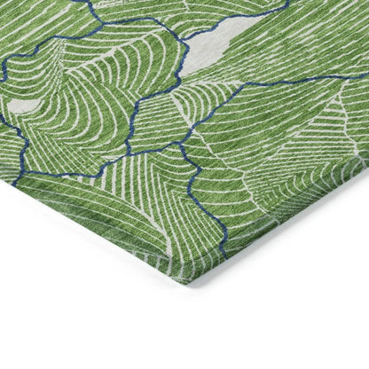 Sahari Green Washable Indoor-Outdoor Rug-Outdoor Rugs-LOOMLAN Rugs-LOOMLAN