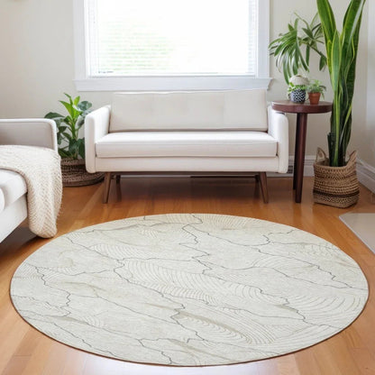 Sahari Ivory Washable Indoor-Outdoor Rug-Outdoor Rugs-LOOMLAN Rugs-LOOMLAN