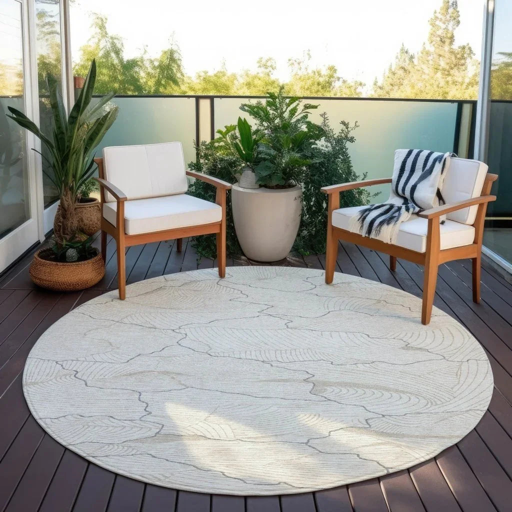 Sahari Ivory Washable Indoor-Outdoor Rug-Outdoor Rugs-LOOMLAN Rugs-LOOMLAN