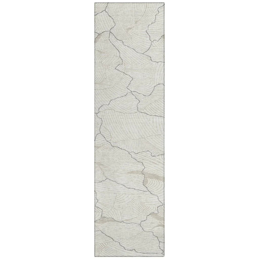 Sahari Ivory Washable Indoor-Outdoor Rug-Outdoor Rugs-LOOMLAN Rugs-2'3" x 7'6"-LOOMLAN