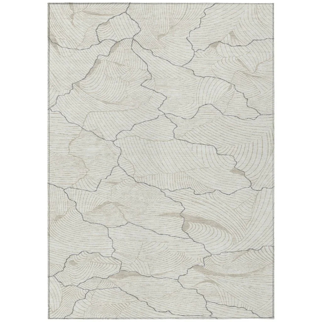 Sahari Ivory Washable Indoor-Outdoor Rug-Outdoor Rugs-LOOMLAN Rugs-2'6" x 3'10"-LOOMLAN