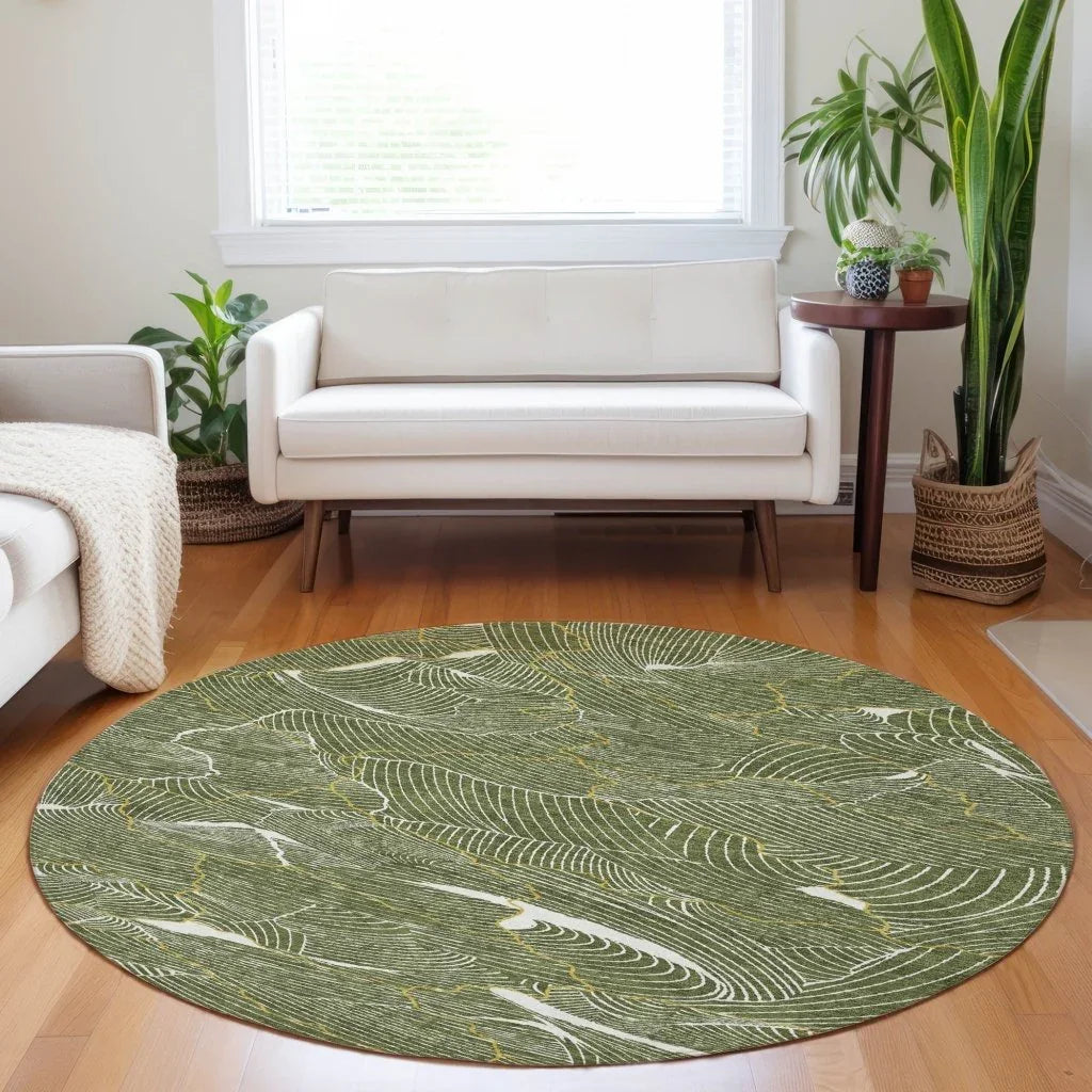 Sahari Olive Washable Indoor-Outdoor Rug-Outdoor Rugs-LOOMLAN Rugs-LOOMLAN