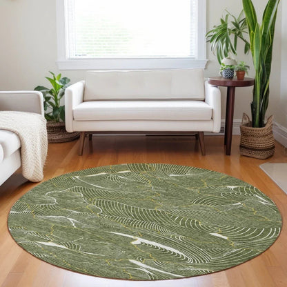 Sahari Olive Washable Indoor-Outdoor Rug-Outdoor Rugs-LOOMLAN Rugs-LOOMLAN