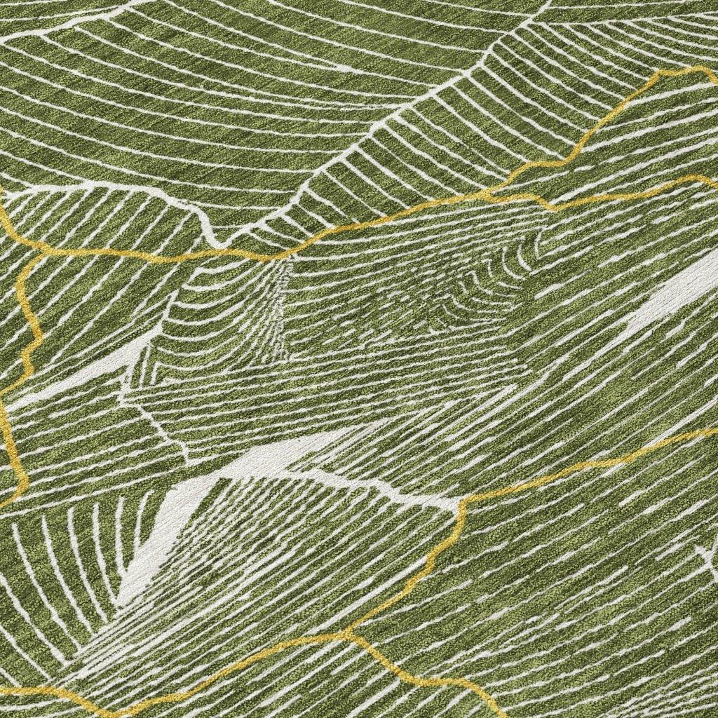 Sahari Olive Washable Indoor-Outdoor Rug-Outdoor Rugs-LOOMLAN Rugs-LOOMLAN