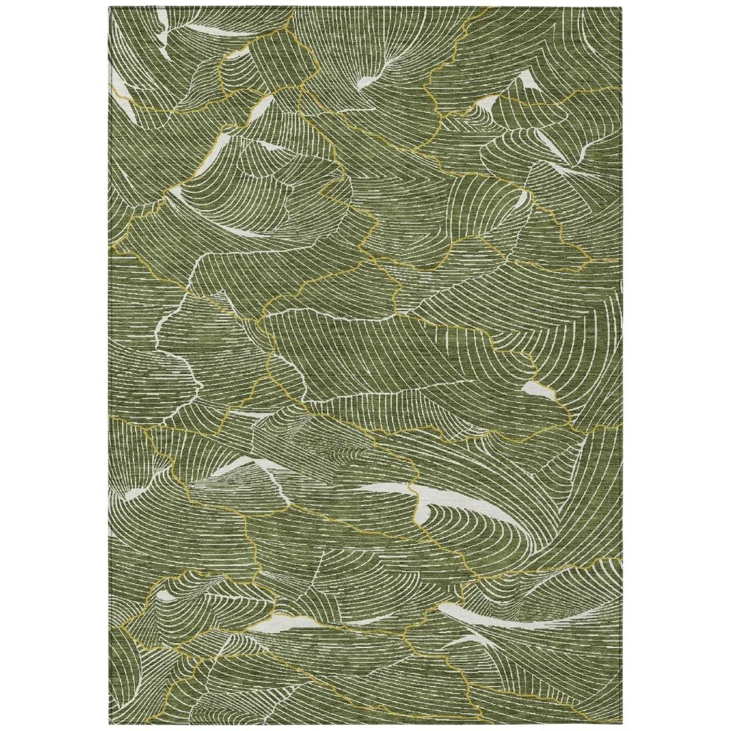 Sahari Olive Washable Indoor-Outdoor Rug-Outdoor Rugs-LOOMLAN Rugs-2'6" x 3'10"-LOOMLAN