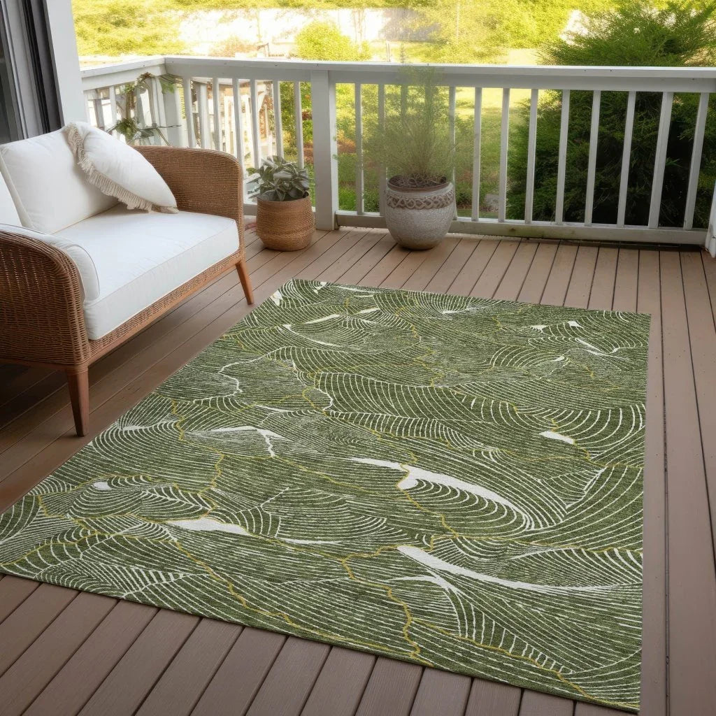 Sahari Olive Washable Indoor-Outdoor Rug-Outdoor Rugs-LOOMLAN Rugs-LOOMLAN