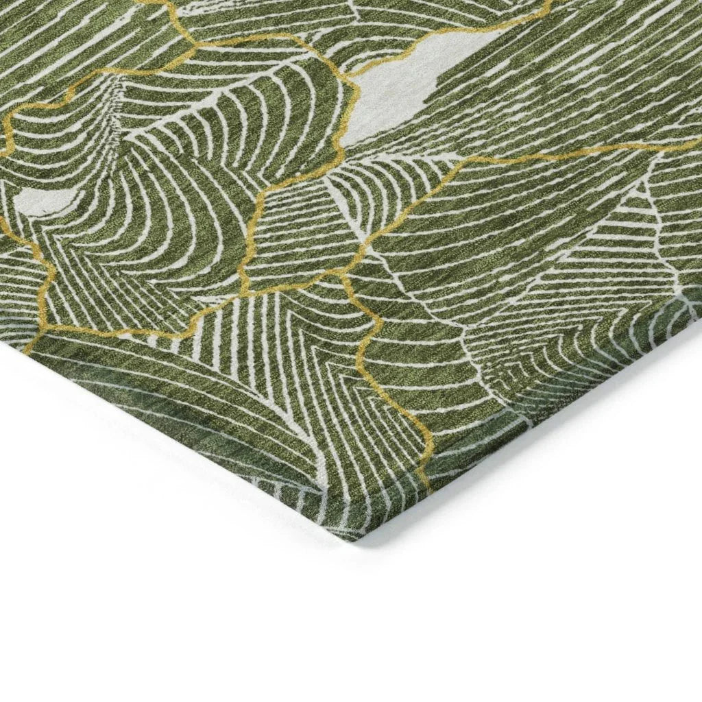Sahari Olive Washable Indoor-Outdoor Rug-Outdoor Rugs-LOOMLAN Rugs-LOOMLAN