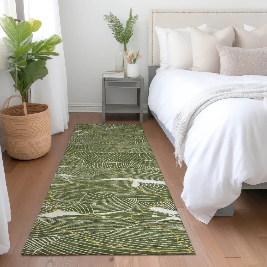 Sahari Olive Washable Indoor-Outdoor Rug-Outdoor Rugs-LOOMLAN Rugs-LOOMLAN