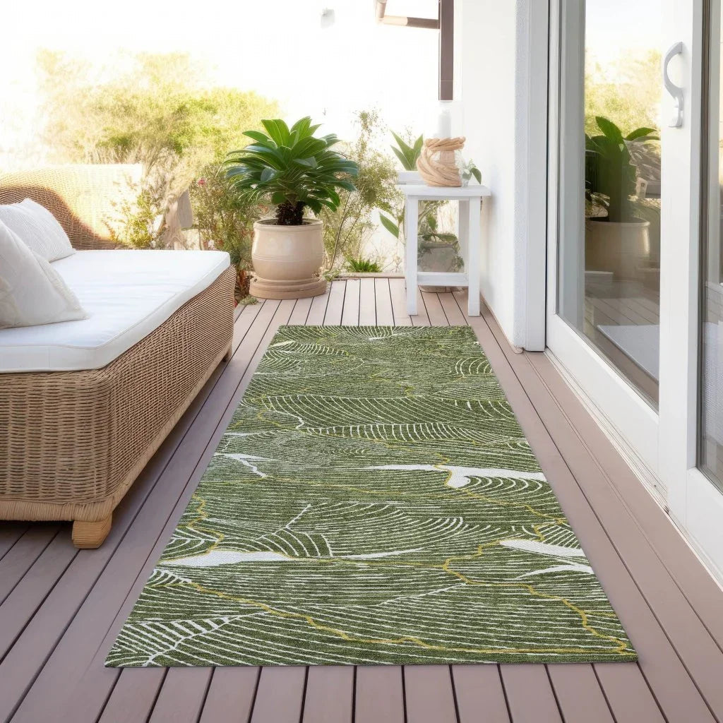 Sahari Olive Washable Indoor-Outdoor Rug-Outdoor Rugs-LOOMLAN Rugs-LOOMLAN