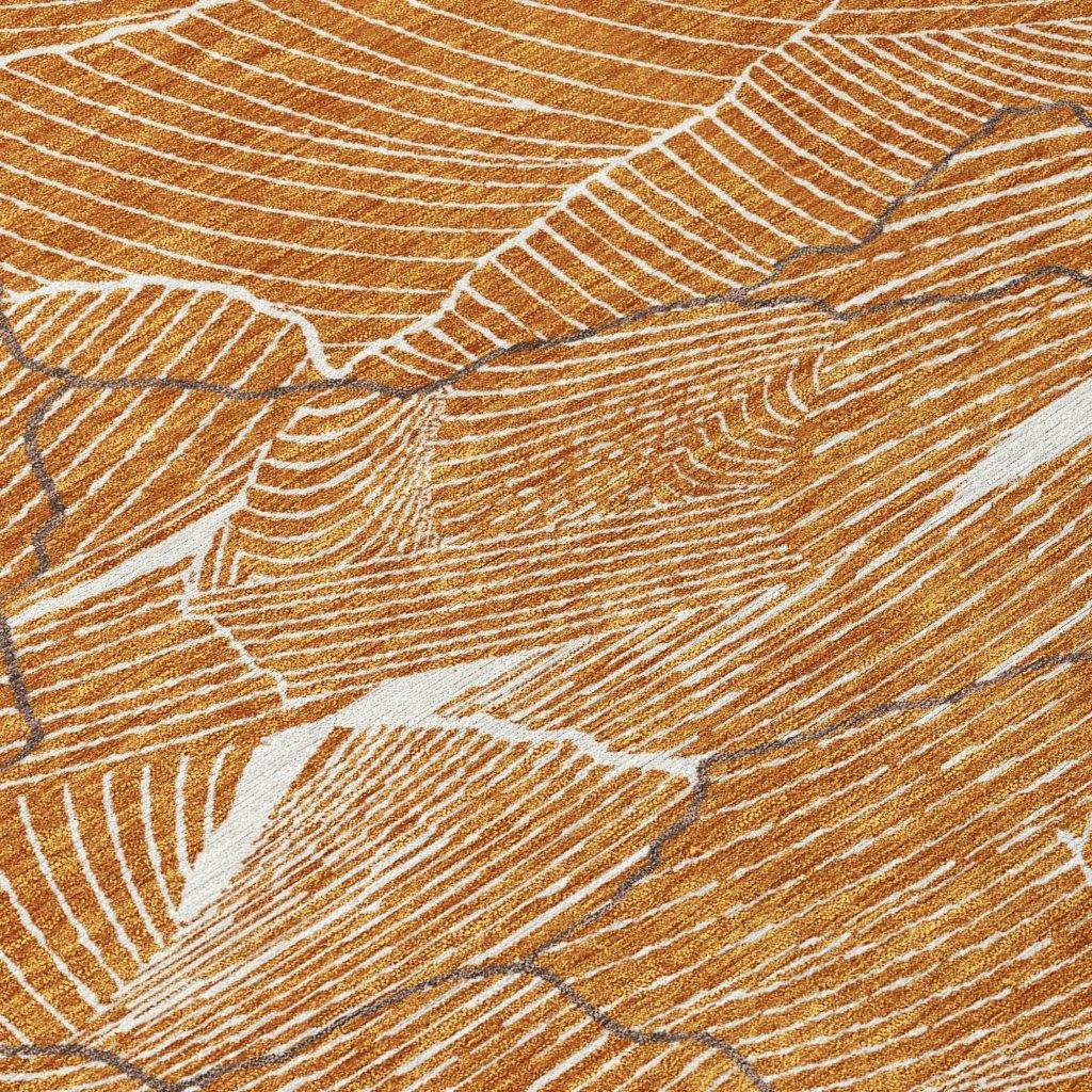 Sahari Orange Washable Indoor-Outdoor Rug-Outdoor Rugs-LOOMLAN Rugs-LOOMLAN