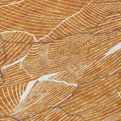 Sahari Orange Washable Indoor-Outdoor Rug-Outdoor Rugs-LOOMLAN Rugs-LOOMLAN