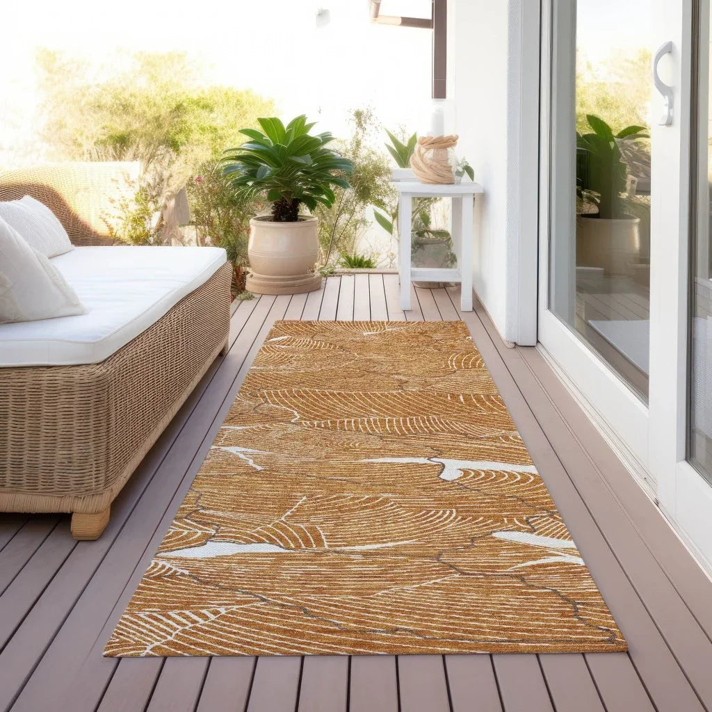 Sahari Orange Washable Indoor-Outdoor Rug-Outdoor Rugs-LOOMLAN Rugs-LOOMLAN