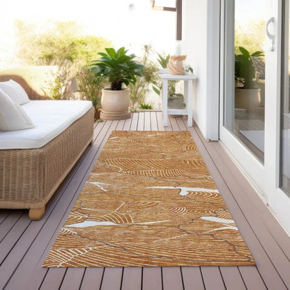 Sahari Orange Washable Indoor-Outdoor Rug-Outdoor Rugs-LOOMLAN Rugs-LOOMLAN