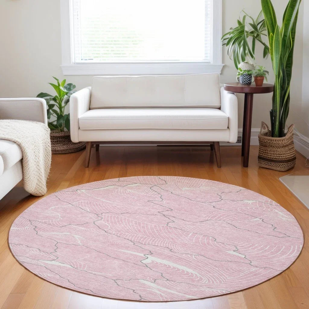 Sahari Pink Washable Indoor-Outdoor Rug-Outdoor Rugs-LOOMLAN Rugs-LOOMLAN