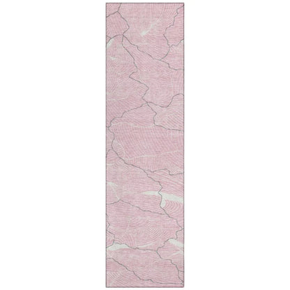 Sahari Pink Washable Indoor-Outdoor Rug-Outdoor Rugs-LOOMLAN Rugs-2'3" x 7'6"-LOOMLAN