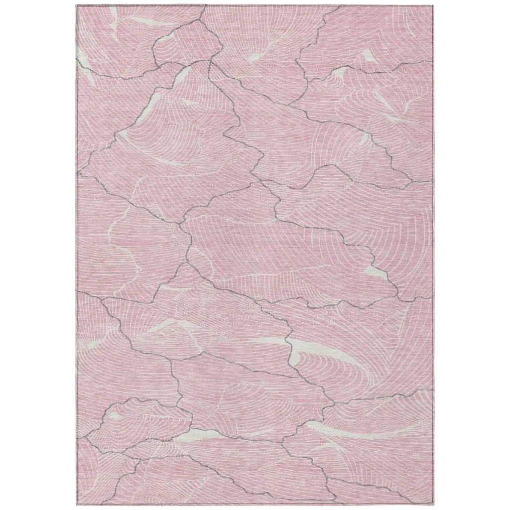 Sahari Pink Washable Indoor-Outdoor Rug-Outdoor Rugs-LOOMLAN Rugs-2'6" x 3'10"-LOOMLAN